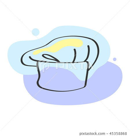 White chef hat isolated on white background line style vector icon White chef hat isolated on white background line style vector icon 45358868