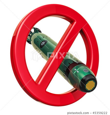 Forbidden sign with torpedo, 3D rendering Forbidden sign with torpedo, 3D rendering 45359222