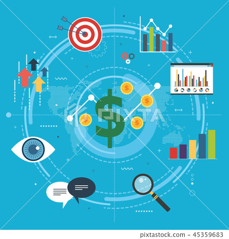Growth chart, startup sucess concept with icons. Growth chart, startup sucess concept with icons. 45359683