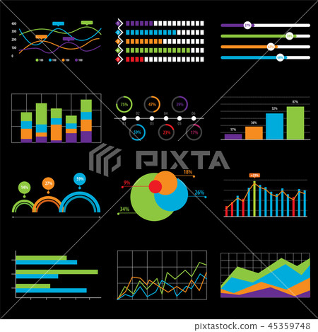 Charts diagrams and graphs. Business data market Charts diagrams and graphs. Business data market 45359748