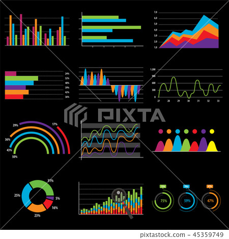 Charts diagrams and graphs. Business data market 45359749