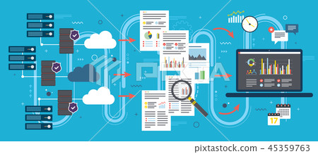 Cloud Computing, big data analysis and data mining - Stock Illustration ...