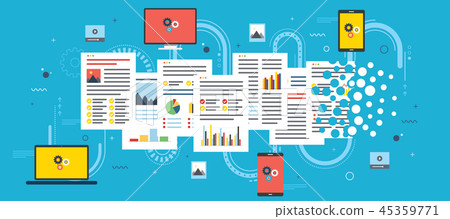 Laptop, computer and mobile phone deleting files. Laptop, computer and mobile phone deleting files. 45359771