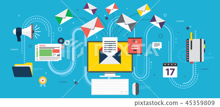 Send or receive email marketing, communication - Stock Illustration ...