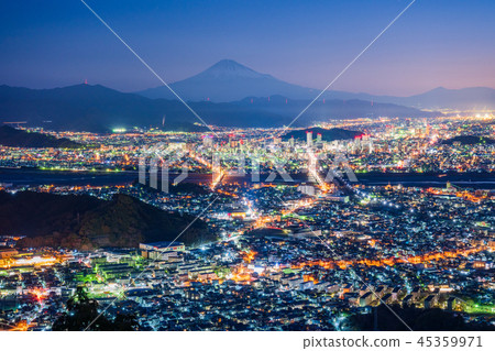 (Shizuoka Prefecture) Cityscape of Shizuoka City and Mt. Fuji 45359971
