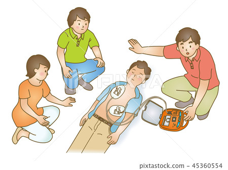 First aid illustration 93: AED 45360554