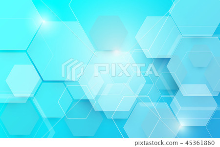 Abstract blue technology hexagons background - Stock Illustration ...