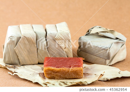 Traditional Colombian sweet called bocadillo Traditional Colombian sweet called bocadillo 45362954