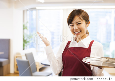 Cafe Restaurant Woman Young Woman Person Restaurant Clerk Waitress Part-time Part 45363912