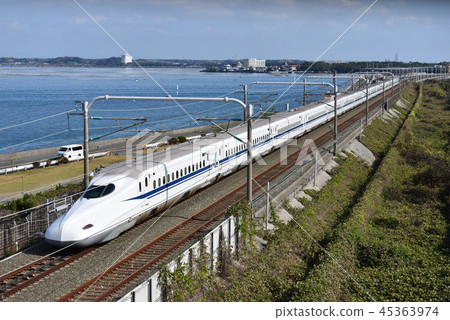Tokaido Shinkansen going through Lake Hamana 45363974