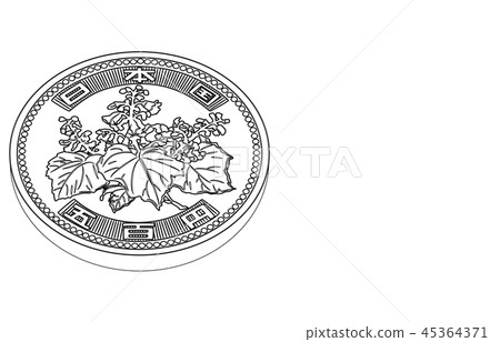 日元五百日元硬幣對角線圖 日元五百日元硬幣對角線圖 45364371
