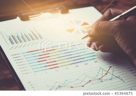 Business report plan put on the desk. Business report plan put on the desk. 45364875