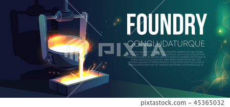 Modern foundry production realistic vector banner Modern foundry production realistic vector banner 45365032