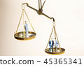 Balance between boss and employee on gold scale 45365341
