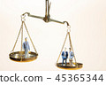 Balance between boss and employee on gold scale 45365344