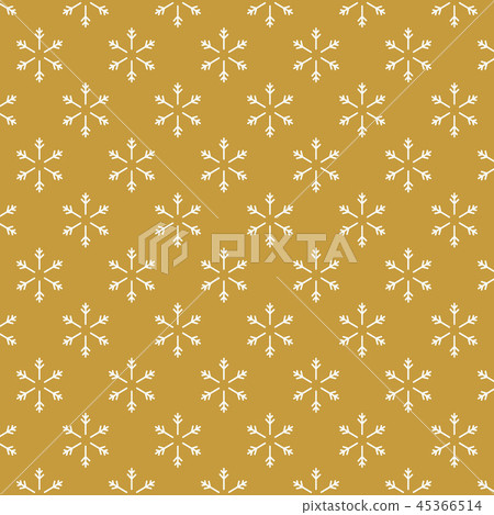 Golden background with snowflakes. Seamless texture 45366514