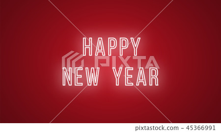 Neon inscription of Happy New Year. Vector neon Neon inscription of Happy New Year. Vector neon 45366991