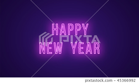 Neon inscription of Happy New Year. Vector neon Neon inscription of Happy New Year. Vector neon 45366992