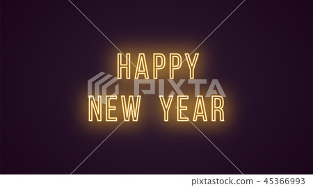 Neon inscription of Happy New Year. Vector neon Neon inscription of Happy New Year. Vector neon 45366993