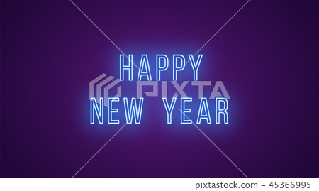Neon inscription of Happy New Year. Vector neon Neon inscription of Happy New Year. Vector neon 45366995