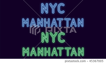 Neon inscription of New York city, Manhattan Neon inscription of New York city, Manhattan 45367005