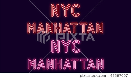 Neon inscription of New York city, Manhattan Neon inscription of New York city, Manhattan 45367007