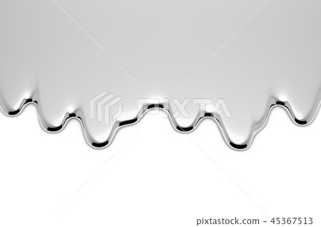 Melt metal liquid on white 45367513