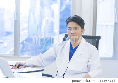 Doctor doing desk work 45367541