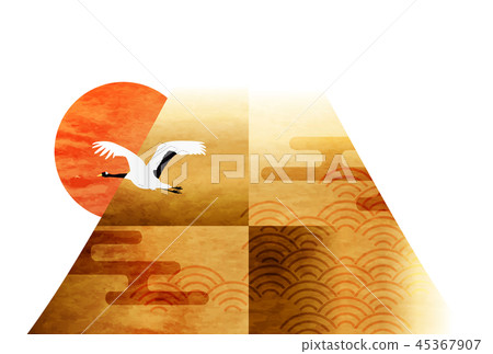 Fuji Japanese Washi New Year's card background Fuji Japanese Washi New Year's card background 45367907