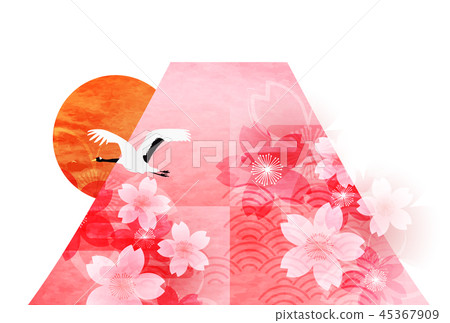 富士日本Washi新年的卡片背景 富士日本Washi新年的卡片背景 45367909