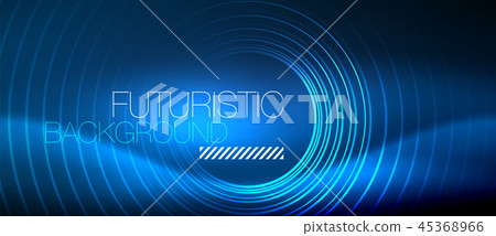 Neon glowing circles background 45368966