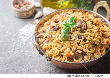Lamb pilaf in a bowl Lamb pilaf in a bowl 45369496