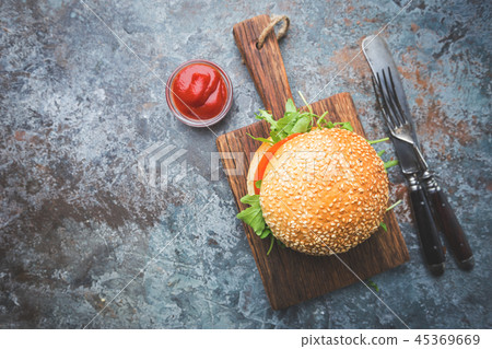 Fresh homemade burger 45369669