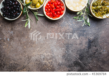 Mediterranean snack assortment. 45369784