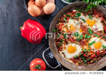 Shakshuka in a frying pan Shakshuka in a frying pan 45369808