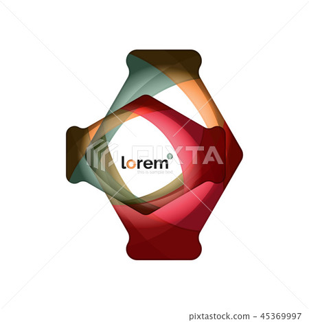 Abstract geometric design logo made of flowing elements 45369997
