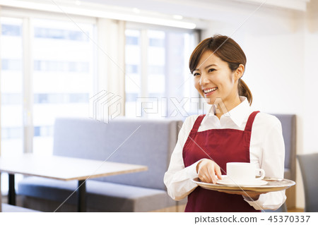 Cafe Restaurant Woman Young Woman Person Restaurant Clerk Waitress Part-time Part 45370337