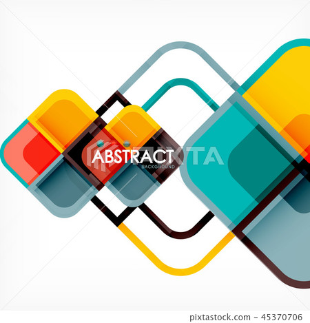 Square geometric abstract background, paper art design for cover design, book template, poster, cd 45370706