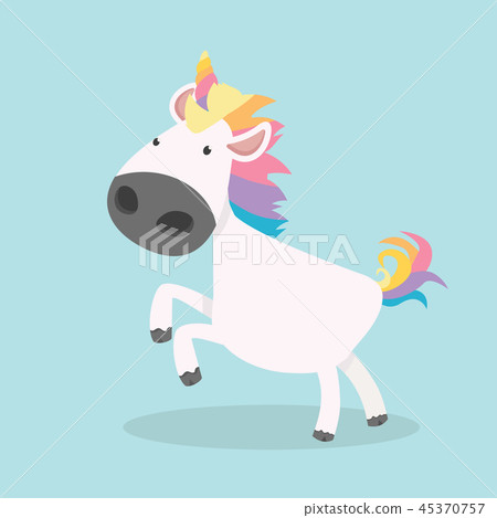 Cute cartoon unicorn illustration 45370757