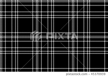 Monochrome check plaid black pixel seamless Monochrome check plaid black pixel seamless 45370939