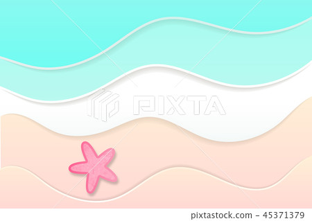Summer Time background, Sea and Beach paper art Summer Time background, Sea and Beach paper art 45371379