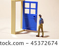 man standing in front of door into future  45372674