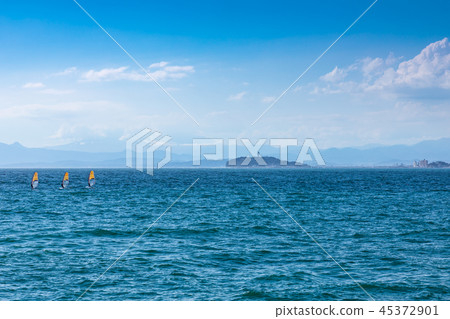 （神奈川縣風景）從葉山港4看到的靜岡側景4 45372901