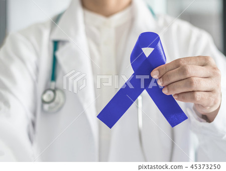 Dark blue ribbon colon-colorectal cancer awareness 45373250