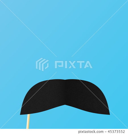 Lush fake paper mustache on a blue background. Lush fake paper mustache on a blue background. 45373552