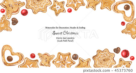Christmas frame with chocolates and cookies 45373760
