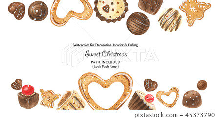 Romantic frame with chocolates and cookies 45373790