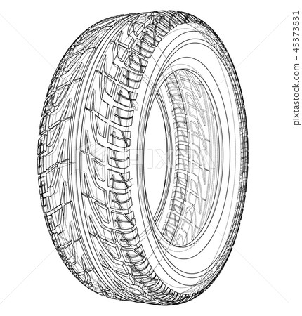 Car tire concept. Vector rendering of 3d Car tire concept. Vector rendering of 3d 45373831