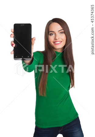 Girl with phone Girl with phone 45374365