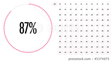 Set of circle percentage diagrams Set of circle percentage diagrams 45374975